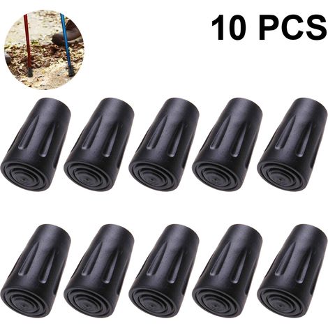 Lot de 10 embouts en caoutchouc (5 paires) pour bâtons de marche et de trekking, protections pour embouts de bâtons de randonnée et de trekking, capuchons de rechange en caoutchouc pour bâtons de marc (1/5)