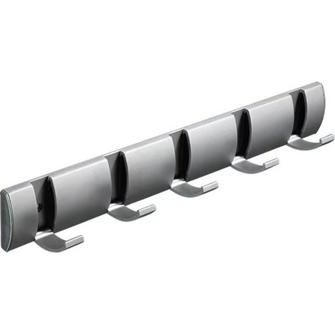 40 cm 5 Flip – Wandgarderobe mit 5 ausziehbaren Haken, Metall, Nickel