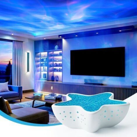 LED Starry Sky Projector with Aurora Effect – Polar Star Light Lamp for Kids and Adults, Water Wave Night Light with Stepless Dimming Function, Ocean Starfish Projector (1/5)