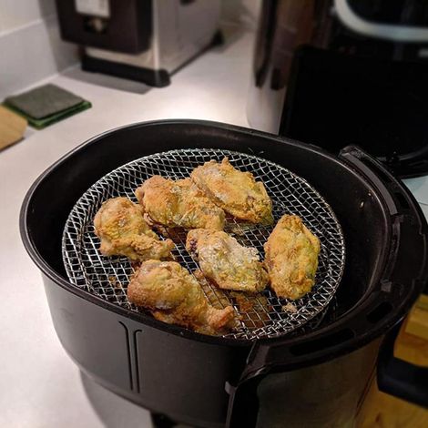3-teiliges Set Airfryer-Einsätze für 4,2-5,8-QT Airfryer, drei stapelbare Dörrgitter, Airfryer-Ständer aus Edelstahl, Airfryer-Zubehör (1/5)