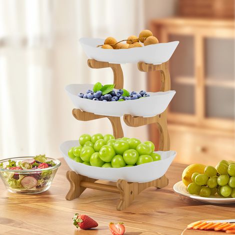 3-Tier Fruit Bowl Serving Bowls with Stand Snack Dessert Cake Tray Plate Rack (1/5)