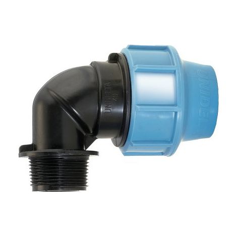 GOMITO A COMPRESSIONE FIL MASCHIO PN16 UNIDELTA - MM 20X1/2M- 5 pezzi