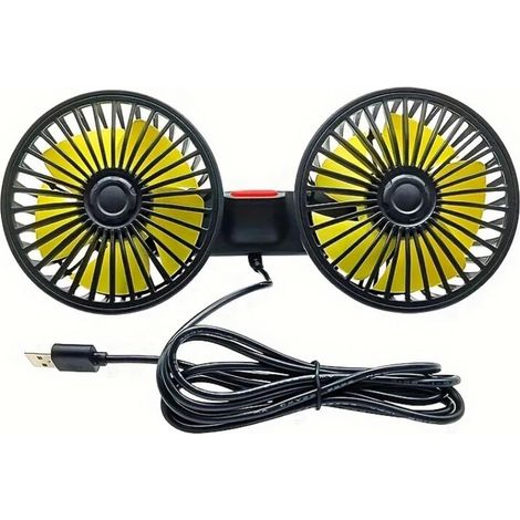Ventilateur USB Double Tête 12 V/24 V Pour Dossier Siège (1/5)