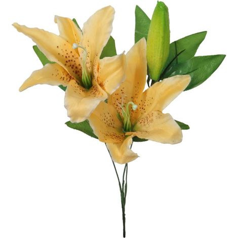 Rametto di 2 gigli, fiore artificiale, giallo (1/2)