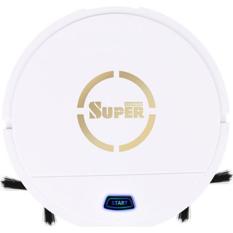 Aspirateur Robot, Aspirateur Intelligent, Aspirateur Robot Balai, Machine de Nettoyage de Sol, Chargeur USB 1pc Blanc
