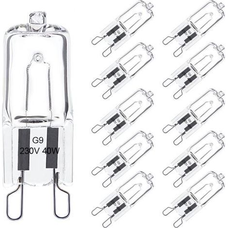 Kimjo Ampoule G9 40W , Ampoule Halogène G9 Dimmable Blanc Chaud, G9 Ampoules Capsule Filament 480LM 230V Lot de 10