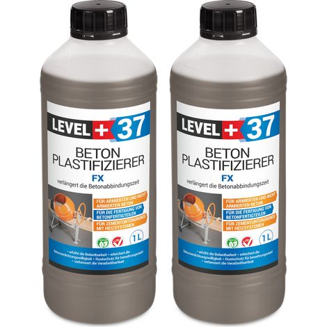 LEVEL+ Betonverflüssiger Estrichzusatz Beton-Zusatzmittel Plastifizierer L+37 - 2L