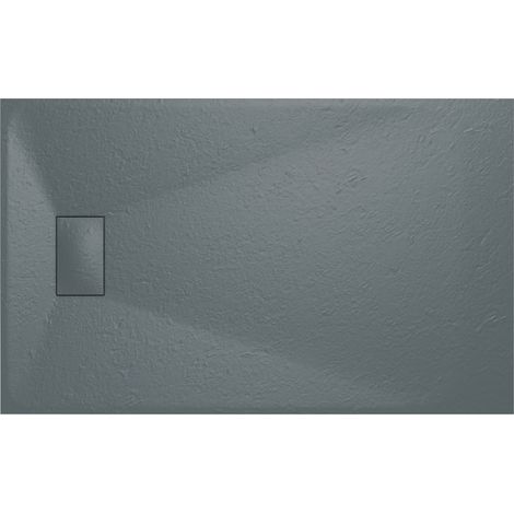 Aquariss SMC Slate Effect Shower Enclosure Tray Base 80cm Wide and Length 130cm Anthracite