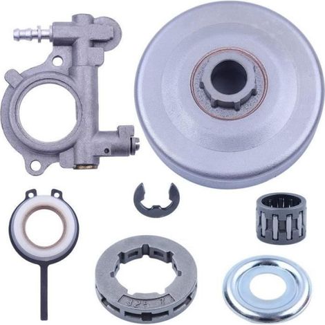 Jante de tambour d'embrayage de pignon de pompe à huile Kit Pour Tronçonneuse Stihl 026 MS260.325-7T 19mm vis sans fin (1/4)