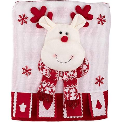 Housse de chaise de Noël avec figurine décorative 3D, protection de dossier pour la maison, le restaurant ou une fête ( ) (1/3)