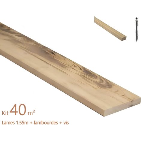 Kit terrasse de 40m² en bois exotique MUIRACATIARA TIGERWOOD Longueur des lames : 1550mm (1/5)