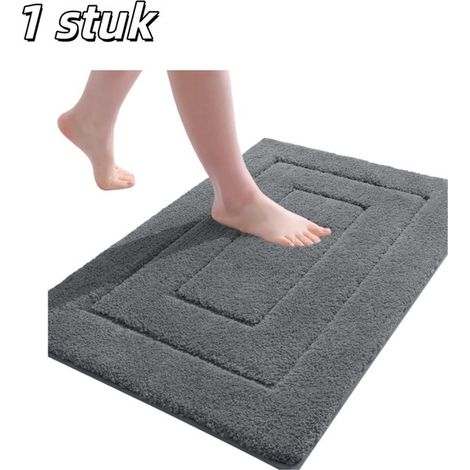 pièce - Tapis de bain - Épais et doux - Absorbe l'eau et est antidérapant - Lavable en machine et adapté au sèche-linge - Adapté aux sols de salle de bain, baignoires et cabines de douche - 40 x 60 cm (1/5)