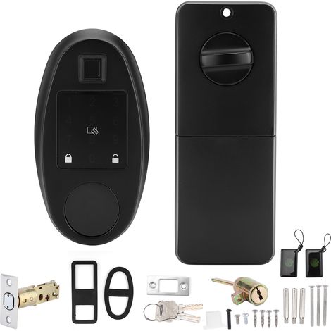 Serrure intelligente à empreinte digitale Bluetooth avec carte de mot de passe temporaire, sécurité renforcée, clé mécanique incluse (1/5)
