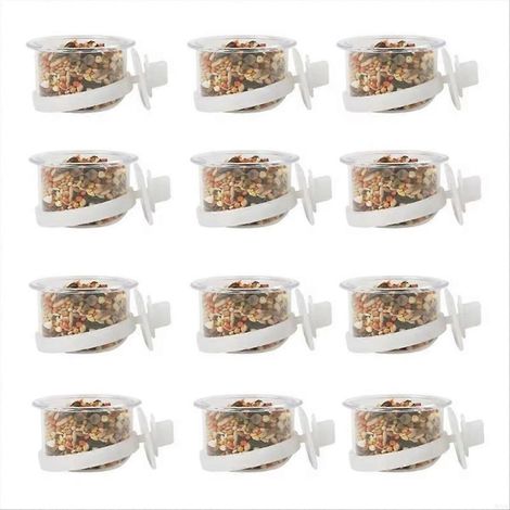 Höhenverstellbarer Vogelfutterspender, aufschraubbarer Käfig, 12er-Pack. (1/5)
