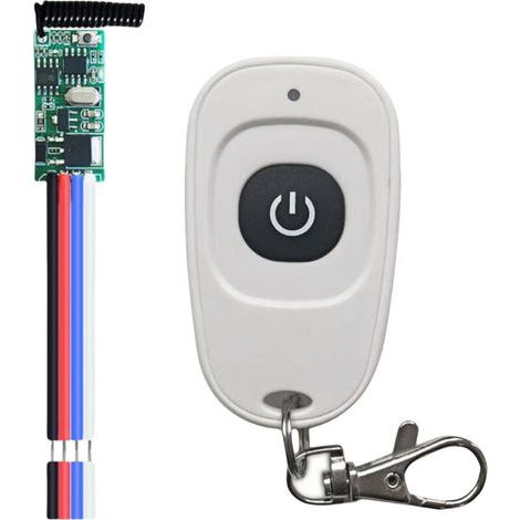 DC12V-Funkfernbedienungsschalter, Fernbedienung + 12V-Empfänger-Set, Mini-433MHz-LED-Relaismodul mit hoher Empfindlichkeit, DC 3,5–12V, für Garagentorschloss, Summer