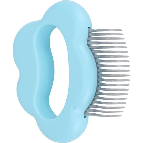 Peigne de massage pour animaux, brosse en forme de coquillage, outil de toilettage pour chats et chiens, bleu (1/5)