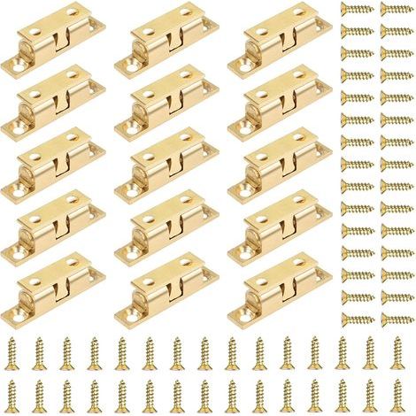 15 Pieces Double Ball Latch, Brass Ball Latch Double Ball Latch for Cabinet Furniture Door Wardrobe Latch (1/5)