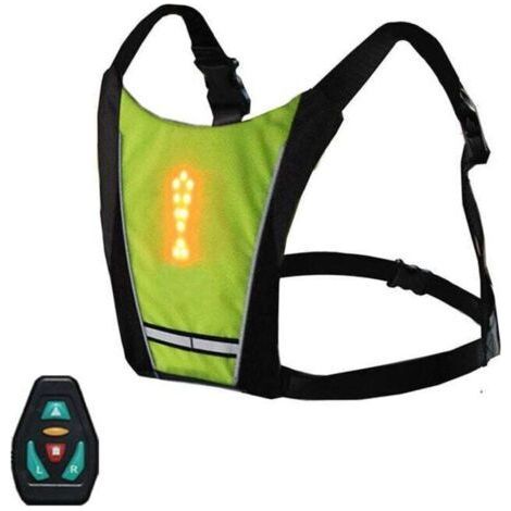 Gilet de Cyclisme USB Rechargeable Réfléchissant Sac à Dos avec LED Clignotant Télécommande en Plein Air Sport Sac de Sécurité Gear pour Cyclisme Courir Marche Jogging (1/4)