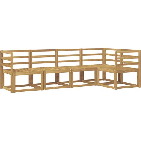 Outdoor Sofa Set 5 pcs White Solid Acacia Wood vidaXL (1/5)
