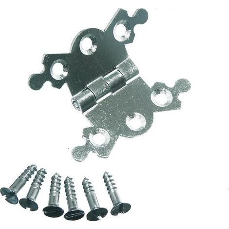 Lot de 3 charnières décoratives en forme de papillon pour boîte à bijoux - Finition BZP - Vis incluses - 40 mm (1/2)