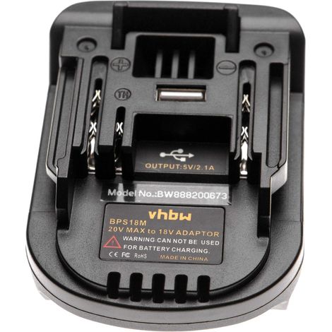 vhbw Battery Adapter compatible with Stanley Tool/Battery - For 20 V Li-Ion Batteries to 18 V Batteries, compatible with Makita Devices