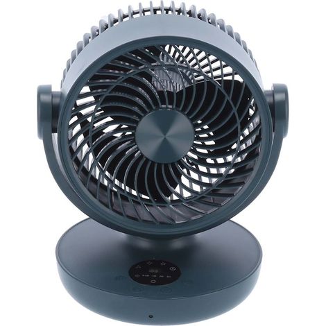Ventilateur électrique avec télécommande, réglage de la tension, affichage LED numérique et chargement USB (vert) (1/5)
