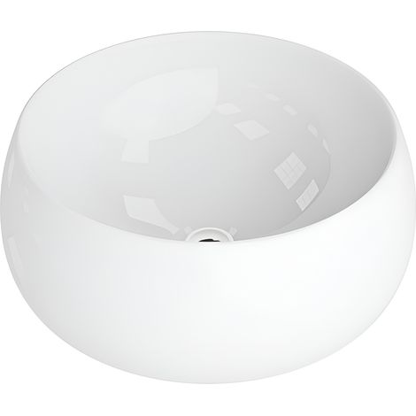 Vasque à poser LAVITA Vasque à poser élégante et compacteProduit en porcelaine de haute qualité ronde 40,5x40,5x15 cm  Blanc brillant