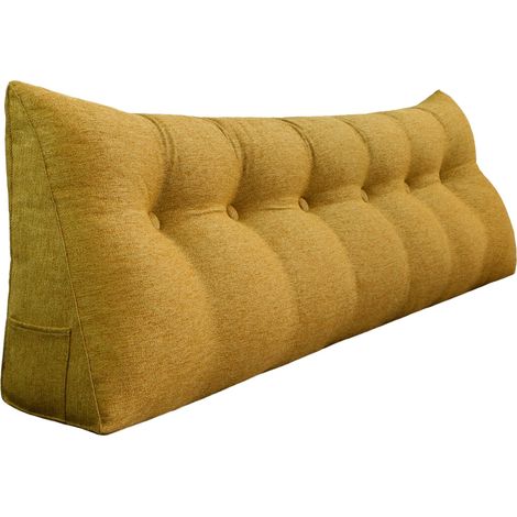 VERCART Grande cuscino a cuneo per il riposo a letto, cuscino lungo per la lettura, cuscino decorativo per la testiera, cuscino triangolare per la schiena, cuscino da salotto per il letto da giorno o