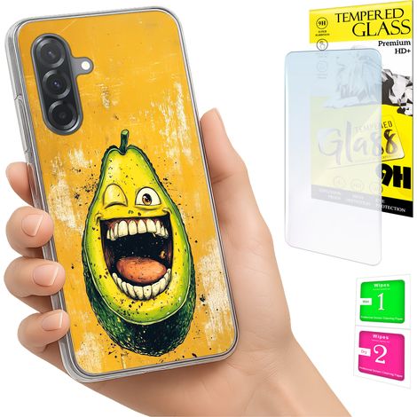 Custodia per Samsung Galaxy A36 / A56, cover posteriore con foto, vetro avocado 9H (1/5)