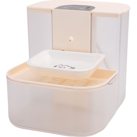 Intelligenter Wasserspender für Katzen, 4,5 l Fassungsvermögen, kein Filter erforderlich, separater Trinkbrunnen für sauberes und schmutziges Wasser, Keramikschale, Temperaturregelung, Fernbedienung, (1/5)