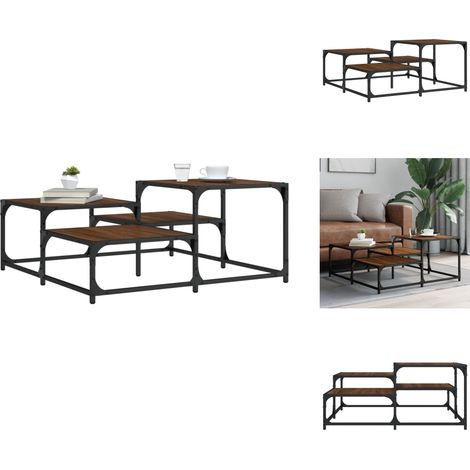 Table basse chêne marron 87,5x87,5x40 cm bois d'ingénierie - Table Basse - Meuble Salon - Table D'appoint - Table Industrielle - Table Design (1/5)