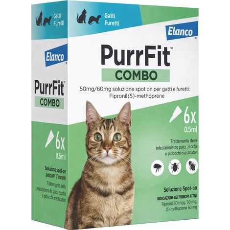 Elanco ANTIPARASSITARIO PURRFIT COMBO SPOT-ON per gatti e furetti (cf. 6 pipette)