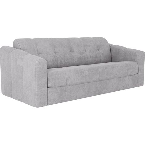 Divano letto 4 posti a ribalta Posto letto 160 cm Materasso 18 cm in Tessuto testurizzato Grigio chiaro DARIELO (1/5)