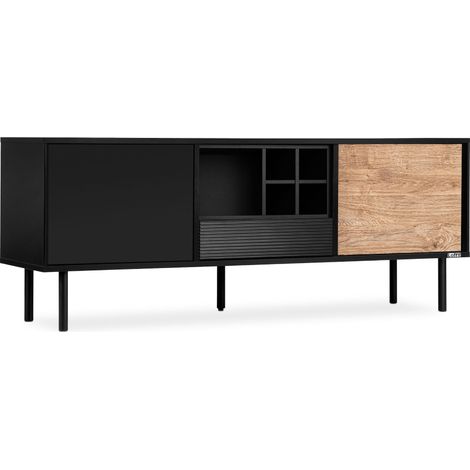KONSIMO LOFTY TV-Schränk Loft-Stil, schwarz (1/5)