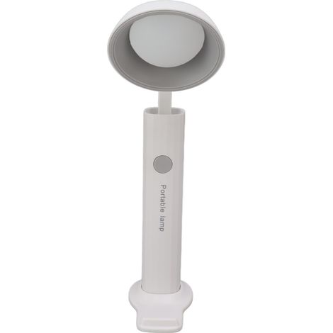 Lampe torche magnétique puissante, lampe torche USB pliable et portable pour étudiants, lampe de bureau avec 3 niveaux de température de couleur, douille circulaire, gris clair (1/5)