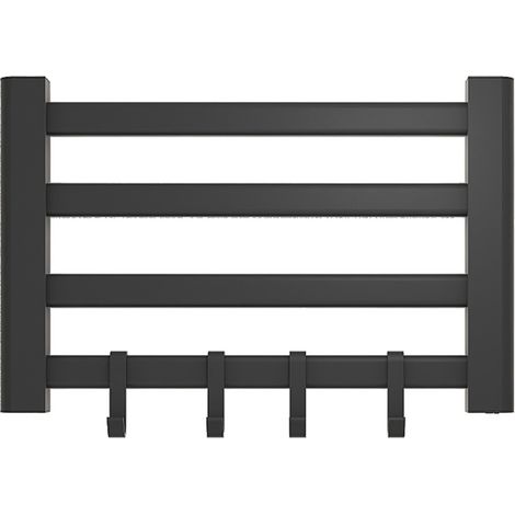 Seche Serviette Electrique, 550x350mm, Température Constante 55°, avec Crochet, Chauffage Sèche Serviettes, Chauffage en Fibre de Carbone, Anthracite-Black Right (1/4)