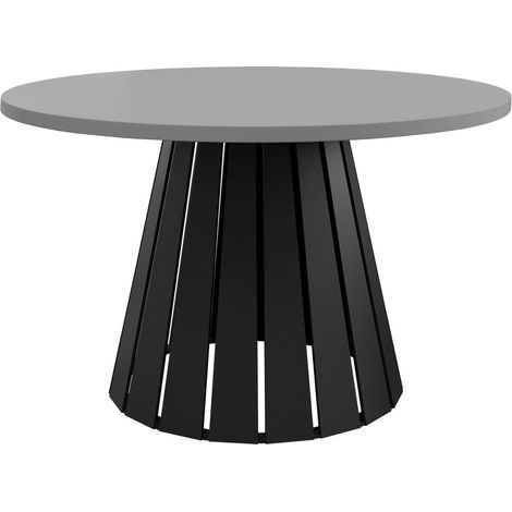 Table basse Oswego 134, Noir + Gris, 43x0x0cm, Diamètre: 75, Stratifié, Rond (1/3)