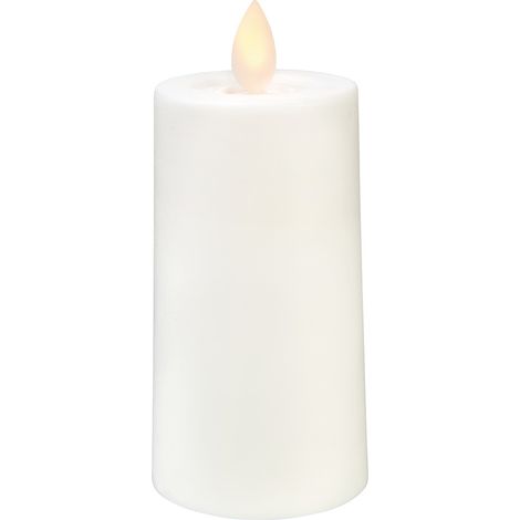 LED Outdoor-Kerze ,M-Twinkle', Batterie & Timer, warmweiß flackernd, weiß, 11,5cm (1/3)