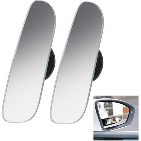 Sollbry Espejos convexos para puntos ciegos (paquete de 2), sin marco, para autos, SUV y motocicletas. Espejos exteriores ajustables 360°, gran angular HD, con adhesivo, impermeables y duraderos. (1/5)
