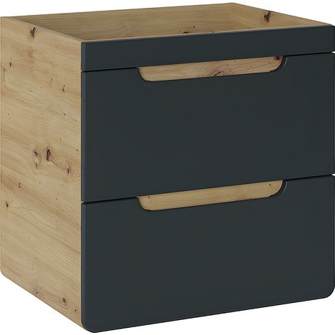 Mobile sotto lavabo sospeso colore naturale e antracite - 60 cm - ARUBA