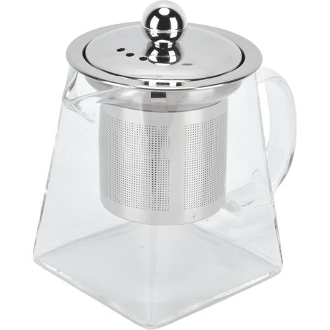 Transparente Glas-Teekanne mit herausnehmbarem Edelstahlfilter (304), 350 ml, für Zuhause und Büro (1/5)