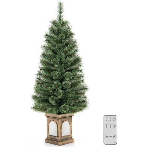 Sapin de noël 120 cm 116 branches 100 lumières led avec trois modes de luminosité vintage en pvc vert