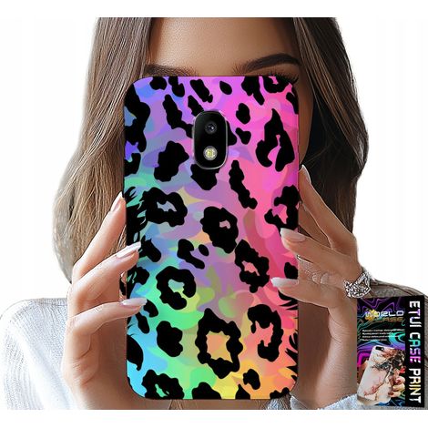 Custodia per Samsung Galaxy J5 2017 - vetro posteriore leopardato arcobaleno colorato (1/5)