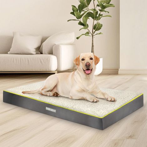 Dreamcatcher Grey XL Dog Bed Orthopaedic Extra Large Flat Crate Pet Mattress 104x74x9cm, Removable Washable Cover (1/5)