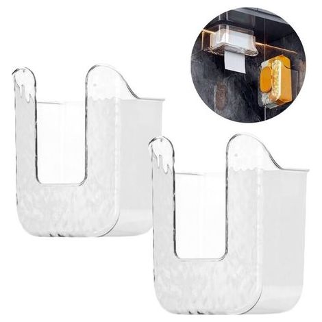 Moist Toilet Paper Dispenser (2-Pack) - Storage Box for Moist Wipes - Wall-Mounted Tissue Dispenser - Bathroom-Suitable Tissue Dispenser - Transparent (1/5)
