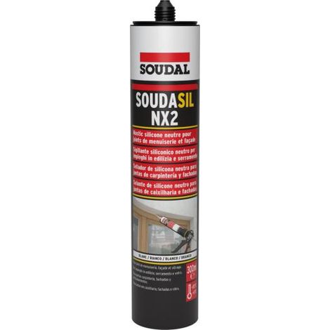 Soudal – Cartouche de mastic noir 300 ML – Polysiloxane élastique – Durcissement rapide sous humidité – Pour joints de construction et vitrages