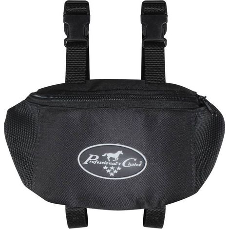 taglia unica, Nero tinta unita: Borsa da pommello per selle western in nylon traspirante con chiusura zip (1/4)