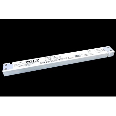 GTPC-75-12-S: GLP-Netzteil: 12 V/6,25 A, CV, Kunststoffgehäuse, schlank
