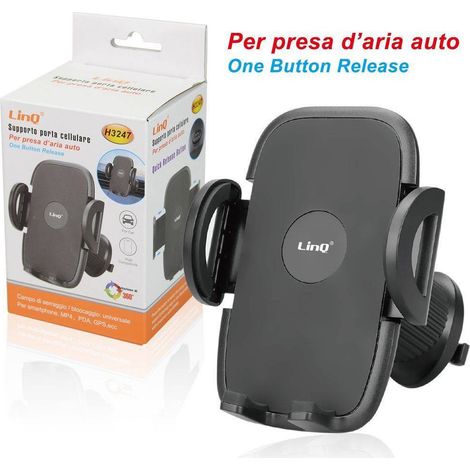 Linq - Staffa Supporto Da Auto Porta Cellulari Smartphone Gancio Per Presa D'aria H3247 -