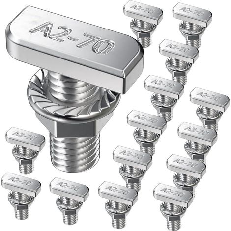 Hammerkopfschrauben M8x20mm A2-70 Edelstahl 22er Set Flanschmutter PV (1/5)